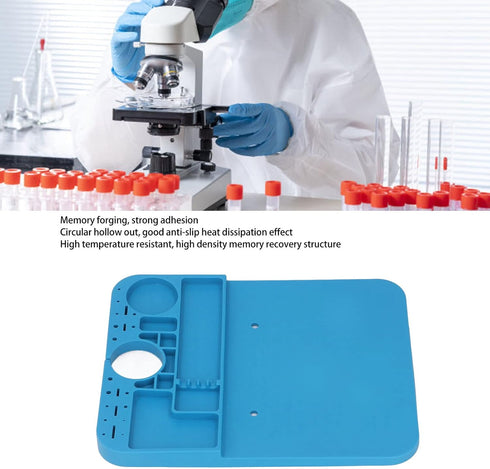 Heat Resistant Microscope Silicone Base with Screw Positioning Holes, Anti Static Multifunctional Micro Soldering Mat