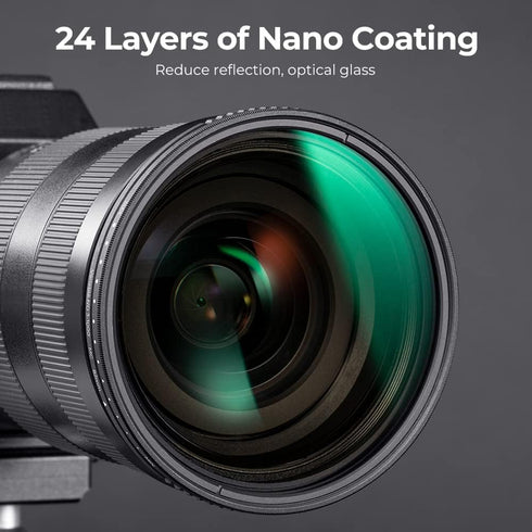 K&F Concept 62mm ND Filter (Variable ND3-ND1000, 1.5-10 Stops) - Neutral Density Lens Filter with 24 Coatings