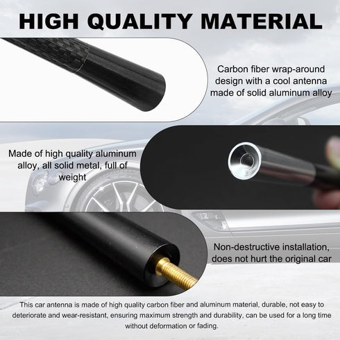 KVAEY 1.37" 4 2 1.37 Inch) Car Short Antenna, Stubby Aluminum Aerial Antenna with Screws & Rubber Gaskets, Shorty