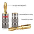 Bullet Pin Banana Plugs for Speaker Wire (12 Pairs, 24 Pcs), 4mm Pin Plug Dual Screw Type, 24K Gold Plated Connectors Insulated (Support 12 AWG to 20 AWG Wires), Come with 1Pcs Screwdriver