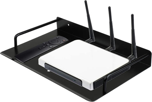 Xiboya textile Set 11.2'' 8.2'') Alumimum Alloy Wall Mount Shelf Bracket for TV Accessories WiFi Router TV Box Top Box