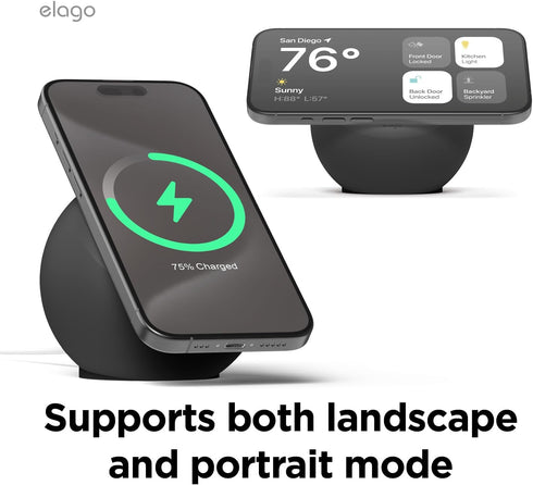 elago MS2 Charging Stand Compatible with MagSafe Charger, Premium Silicone for iPhone 16/15/14/13/12 Series