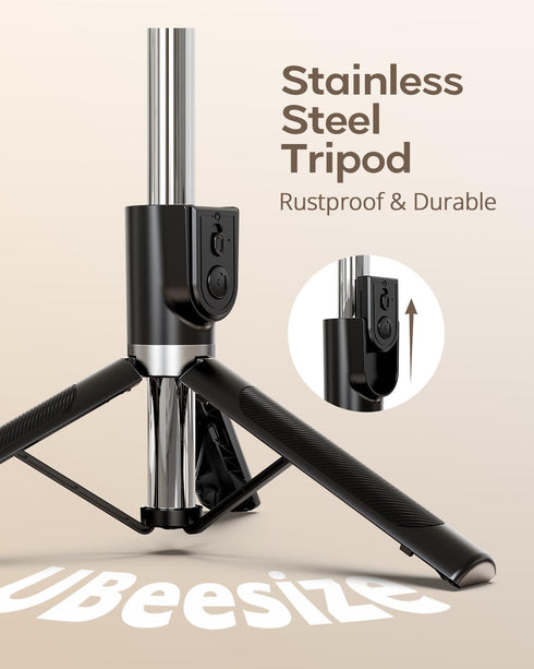 UBeesize 52'' Selfie Stick Tripod for iPhone and Android, Extendable Phone Tripod Stand with Remote, Portable Selfie