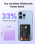 10000mAh Mini Power Bank - Portable Charger with USB C Input/Output, Smart LED Display, 30W Fast Charging for iPhone,