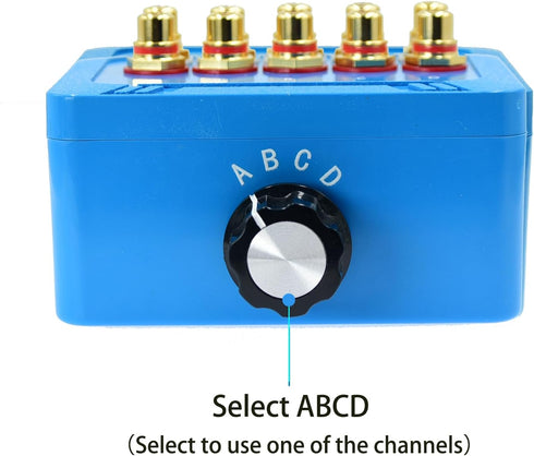 No External Power 4 Way Audio Sound Selector - 1 in 4 Out or 4 in 1 Out RCA Female Stereo Splitter Box