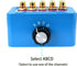 No External Power 4 Way Audio Sound Selector - 1 in 4 Out or 4 in 1 Out RCA Female Stereo Splitter Box