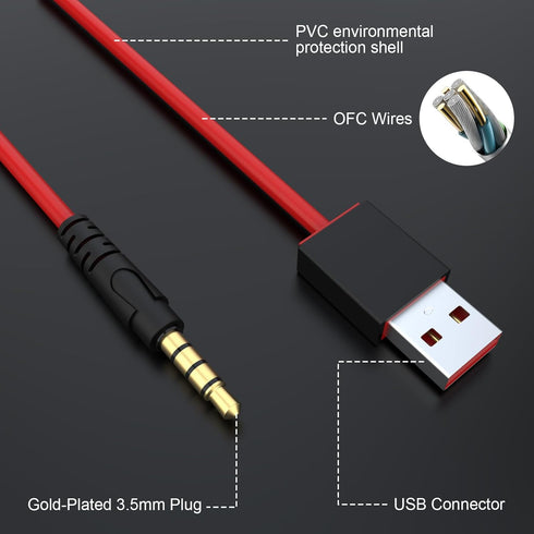 Alitutumao USB 3.5mm Cable Wire - Solo Wireless Headphones Charger Cord Compatible with Beats by Dr Dre