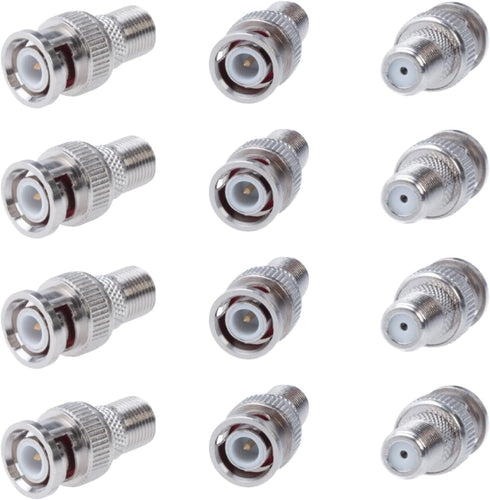 Cctv4Less BNC Male Plug to F Female Jack Adapter Coax Connector (10/20/30/50/100 Pack) (10) by Cctv4Less