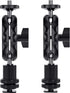 Magic Arm Cool Ballhead Double Ball Head Adapter with 1/4’’ Screw & Cold Shoe Mount - 2 Pack for Cameras