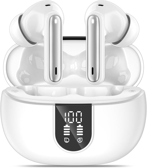 Wireless Earbuds, Bluetooth 5.3 Headphones with 40Hrs Playtime, Deep Bass Stereo, IP7 Waterproof Earphones