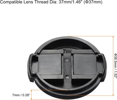 PATIKIL Camera Lens Cap, 2 Pack Sides Pinch Front Lens Cover with Microfiber Cleaning Cloth for 37mm Thread Universal DSLR Lenses for Nikon, for Fujifilm, for Pentax, for Leica