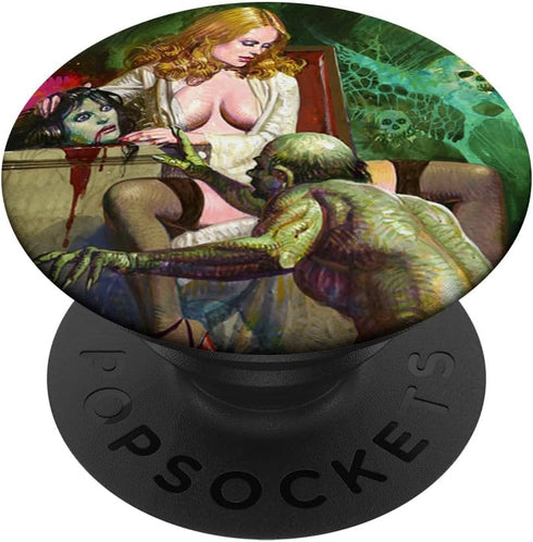 Creepy Zombie Pin Up Horror Movie Sexy Blonde Lingerie Girl PopSockets Standard PopGrip