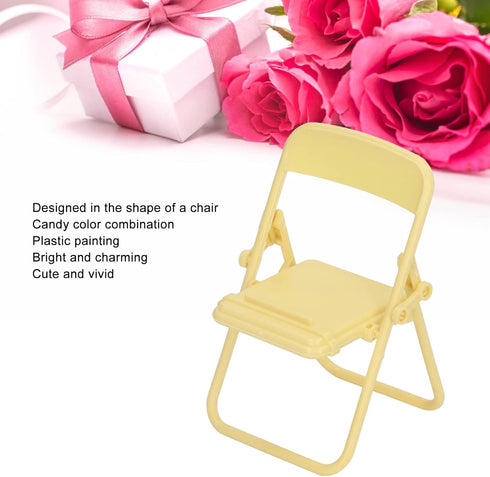 Pilipane 12x7cm 30 Mini Chair Shape Cell Phone Stand Cute Candy Color Foldable Mobile Phone Holder for Desk Tablet