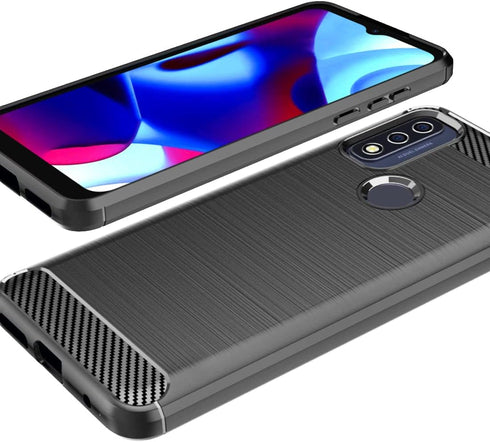 Osophter for Moto G Pure Case with 2pcs Screen Protector, Shock-Absorption Flexible TPU Rubber Protective Cover (Black)