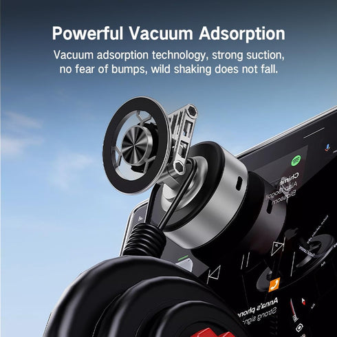 Jemey 360 16/15/14/13, Magnetic Phone Holder for Car, Rotation & Foldable, Electric Vacuum Suction Cup Mount