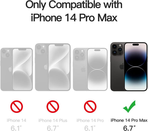 JETech Magnetic Case for iPhone 14 Pro Max 6.7-Inch, Black, Compatible with MagSafe, Slim Shockproof Phone Cover