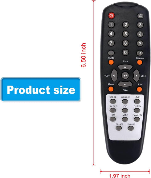 142020079999C Replace Remote Compatible with Sceptre TV Models - X32, X32GV-komodo, X32BV-FullHD, and more