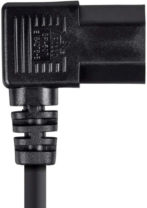 Monoprice 6ft 14AWG Right Angle Power Cord Cable w/ 3 Conductor PC Power Connector Socket (C13/5-15P), Black