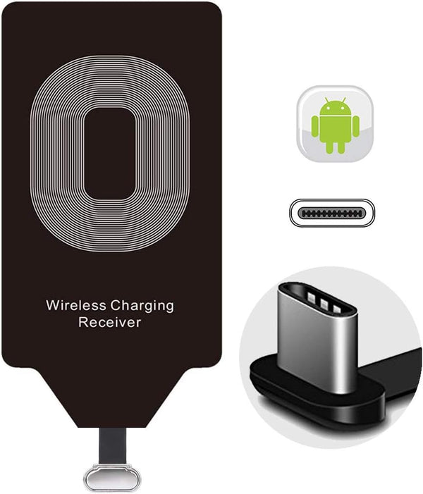 Wireless Charging Receiver Adapter for LG Stylo 5 4 G5 V20, Samsung Galaxy A71 A70 A20, USB Type C Android Charge