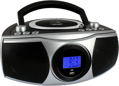 HANNLOMAX HX-315CD Portable CD/MP3 Boombox, AM/FM Radio, Bluetooth, USB Port for MP3 Playback, LCD Display, AC/DC Power