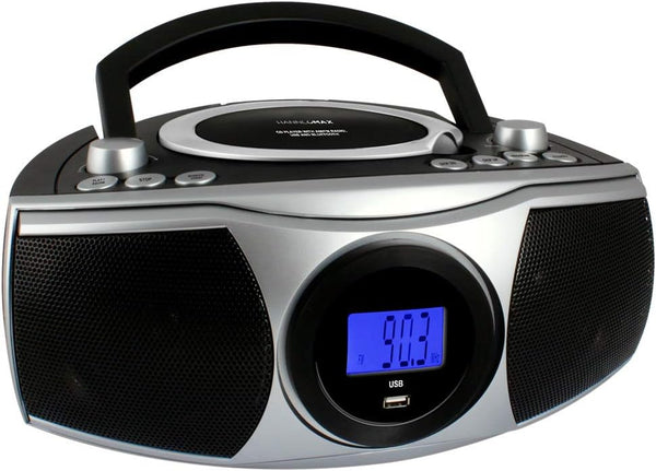 HANNLOMAX HX-315CD Portable CD/MP3 Boombox, AM/FM Radio, Bluetooth, USB Port for MP3 Playback, LCD Display, AC/DC Power