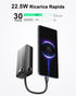 Hosgubo 10000mAh 2025 22.5W 3 Pack Power Bank, Portable Charger USB C, Fast Charging Power Bank with Built in Cable