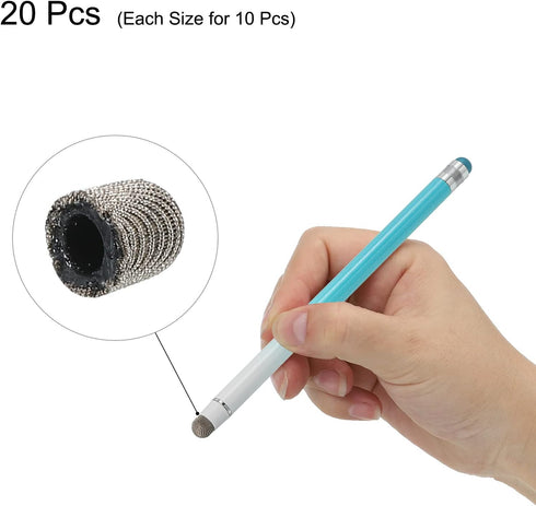 MECCANIXITY 20pcs 5mm/6mm Stylus Pen Fine Tips, Conductive Fiber Capacitive Touch Screen Pen Tip Universal Replacement