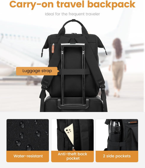 Backpack Backpack Pack, Backpack, 15.6 Inch LOVEVOOK Laptop for Women, Teacher Nurse Work Laptop Bag, Waterproof Travel