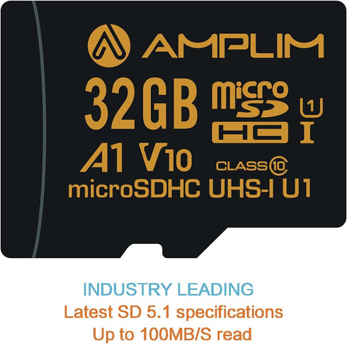 Amplim 32GB (1X MicroSDXC Card with Adapter Black)