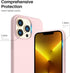 ORNARTO iPhone 13 Pro Case 6.1" - Slim Liquid Silicone, 3 Layers, Full Coverage, Soft Gel Rubber - Chalk Pink