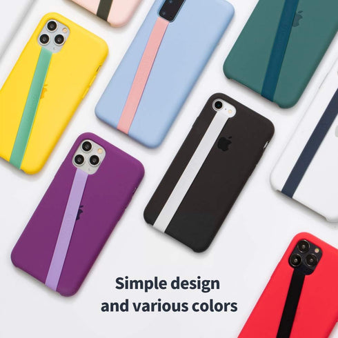Sinjimoru Silicone Stretching Strap as Phone Grip Holder, Slim Grip Tape for iPhone Case, Secure Phone Strap Lavender