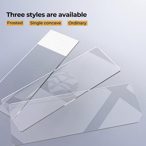 Rounded Edge Microscope Slides Kit, 50 Pcs Pre-Cleaned Blank Slides and 100 Pcs 22x22mm Square Coverslips