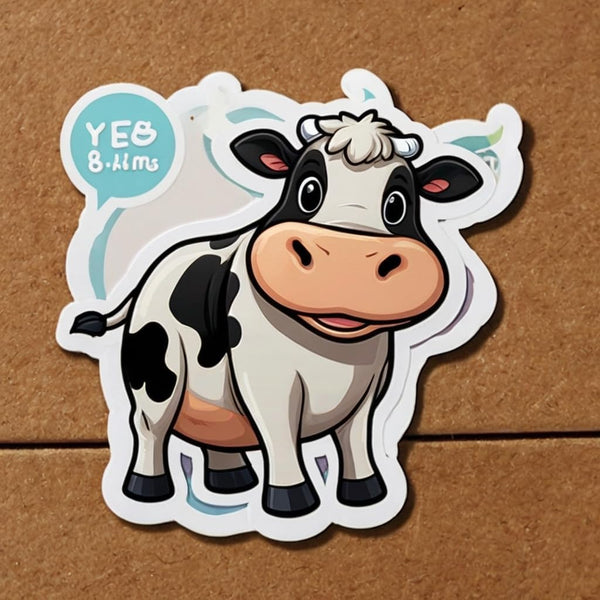 Acatalepsy Sticker Cute Dairy Cow Stickers for Water Bottle 2in, Waterproof Vinyl Kawaii Animal