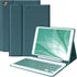 Keyboard Case for iPad 10.2" 9th 8th Generation, Detachable Bluetooth Keyboard and Pencil Holder, Deep Green