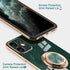 Omorro Ring Holder Case for iPhone 11, Built-in 360 TPU Rotation Kickstand, Glitter Plating Rose Gold Edge, Slim Luxury