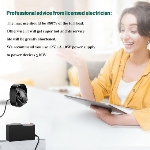 YOOFONE 12V 1A 100-240V 12V 1Amp 12V 5.5x2.5mm Power Supply AC Adapter to Power Adapter Converter DC Power Cord