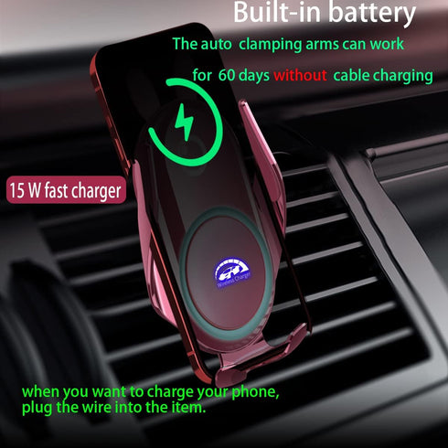 Wireless Car Charger Mount, Auto-Clamping 15W Dashboard Vent, Pink Cute Phone Holder for iPhone 14 13 12 11 Pro SE