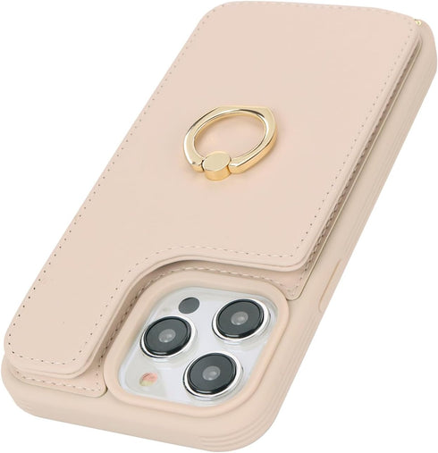 iPhone 13 Pro Max/iPhone 12 Pro Max Case with Card Holder, Crossbody Strap Lanyard, Snap Clasp Wallet Case 6.7 inch