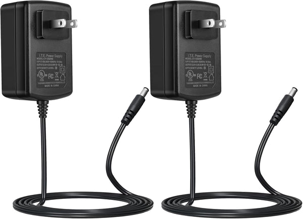 2-Pack AC to DC 12V 2A Power Supply Adapter for CCTV Camera DVR NVR, UL Listed