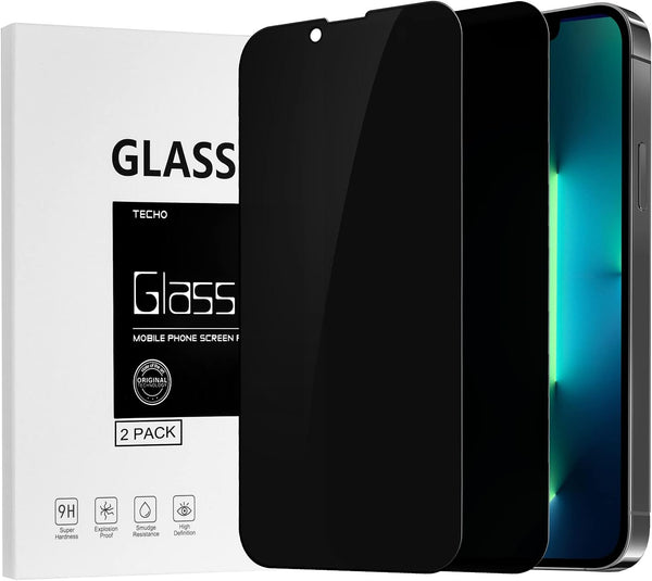 TECHO Privacy Screen Protector for iPhone 14 Plus/iPhone 13 Pro Max, Tempered Glass Film (2 PACK) (6.7 inch)