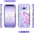 Miqala for Galaxy S8 Case, Glow in The Dark Three Layer Heavy Duty Shockproof Protective Case (Light Purple)