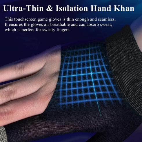 Gaming Gloves for Sweaty Hands, Ultra-Thin Breathable Touchscreen Game Gloves with Thumb Finger Sleeves for Mobile