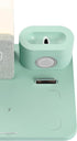 6 in 1 Fast Charging Station, 10W Wireless Charger with Alarm Clock, Compatible with Samsung, iPhone 15/14/13/12 (Green)