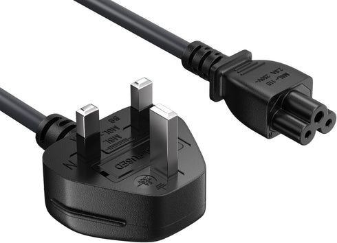 Cable Leader 6ft 18 AWG England Notebook Power Cord with 2.5 A Fuse, IEC-320-C5