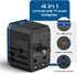 Ceptics Universal Travel Plug Adapter - 33W with PD & QC 3.0 USB-C Fast Charging, 2 USB Ports