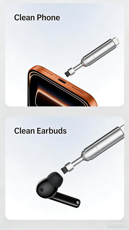 JMBTQ 2PCs 3-in-1 handset Cleaning Brush Mobile Phone Card pin Keychain sim Battery Compartment Multi-Function Cleaning