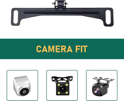 icykale 1 PC Car Rearview Camera License Plate Frame Bracket, Metal Structure Waterproof and Shockproof Camera