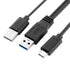 xiwai Type-C USB-C to USB 3.0 Male & USB 2.0 Dual Power Data Y Cable for Laptop & Hard Disk
