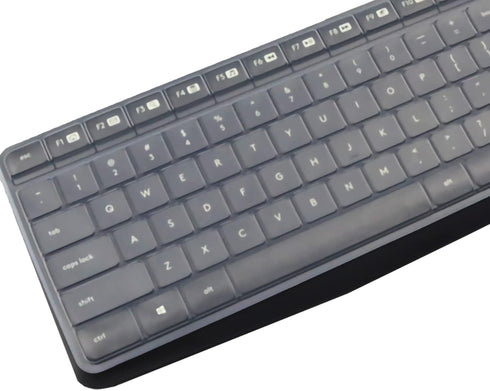 MUBUY-GOL Clear Keyboard Cover Design for Logitech MK235 K375 K375S, Waterproof & Dustproof Silicone Skin
