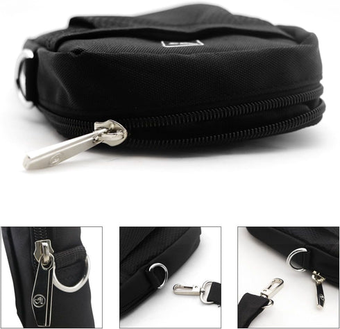 W WINBRIDGE Voice Amplifiers Speaker Carry Case Cover Bag with Mesh Pocket Zip And Snap Hook Fit USB Cable Wall Charger Phone WB010